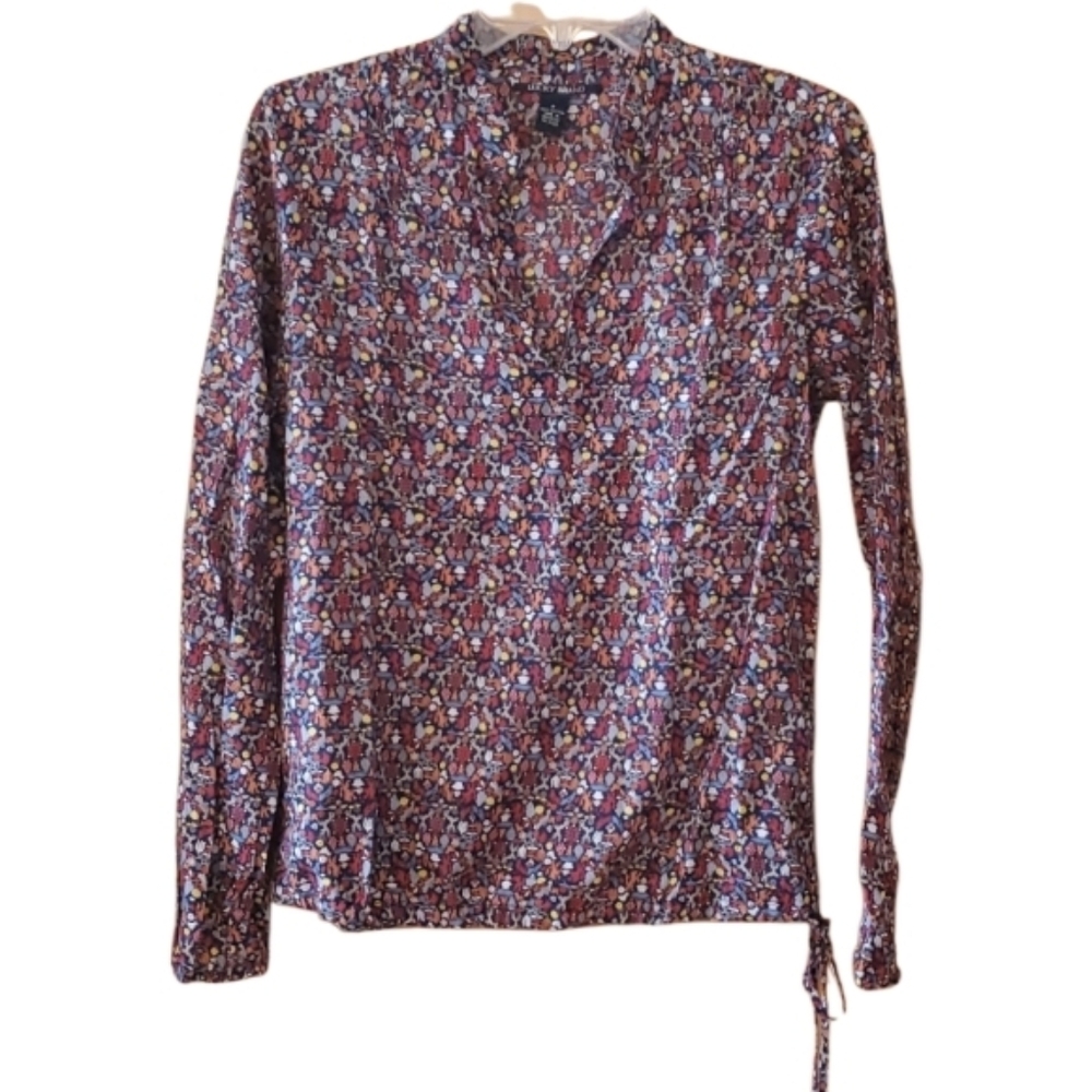 Lucky Brand Floral‎ & Animal Lightweight Long Sleeve Shirt With Drawstring Waist